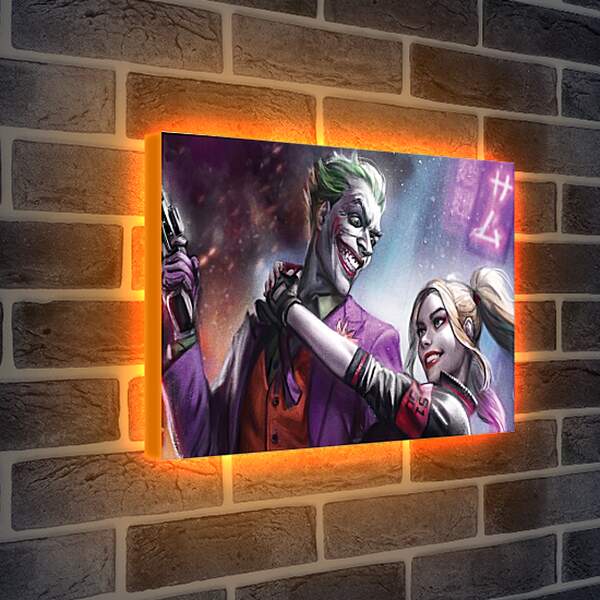 Лайтбокс световая панель - Харли Квинн (Harley Quinn) и Джокер (Joker)