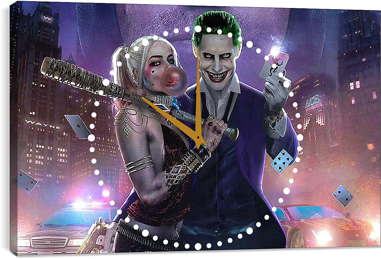 Часы картина - Харли Квинн (Harley Quinn) и Джокер (Joker)