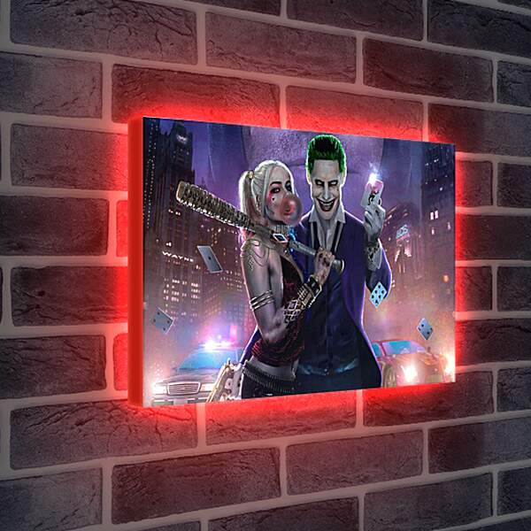 Лайтбокс световая панель - Харли Квинн (Harley Quinn) и Джокер (Joker)