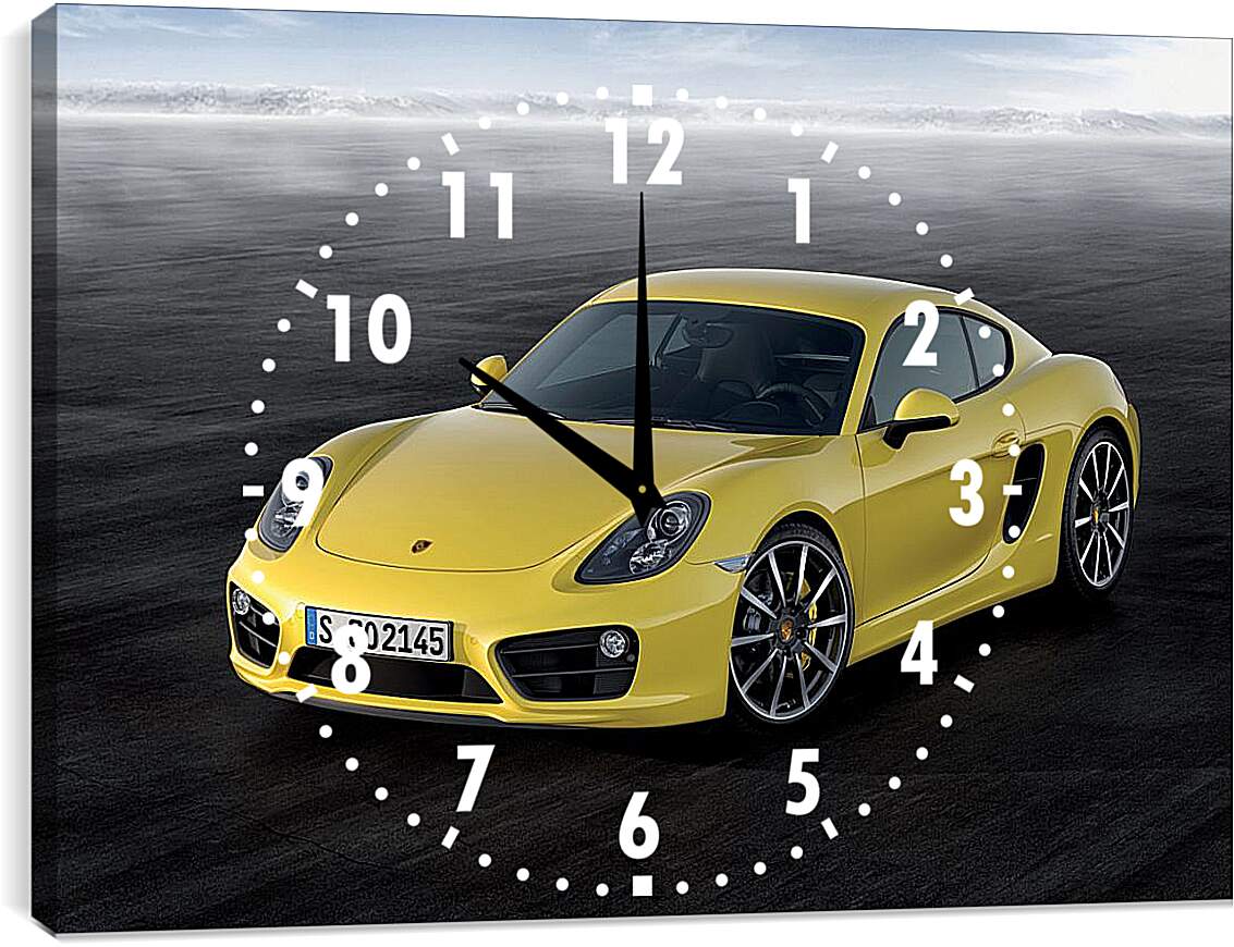 Часы картина - Желтый Порше Кайман