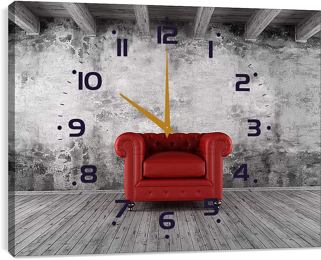 Часы картина - Кресло в пустой комнате