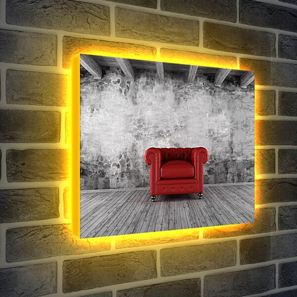 Лайтбокс световая панель - Кресло в пустой комнате