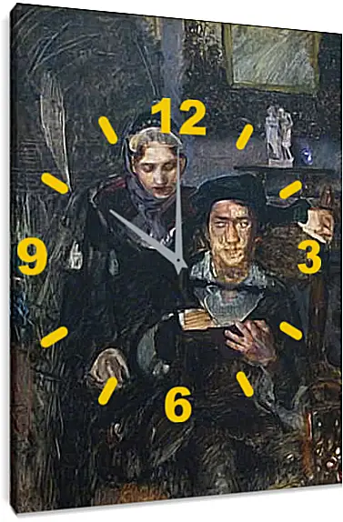 Часы картина - Гамлет И Офелия. Врубель Михаил