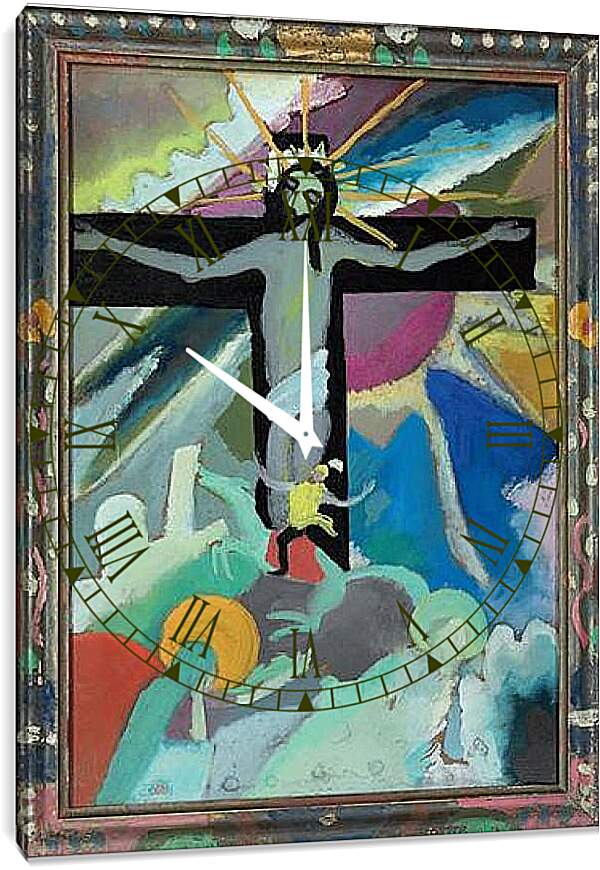Часы картина - Gekreuzigter Christus. Кандинский Василий