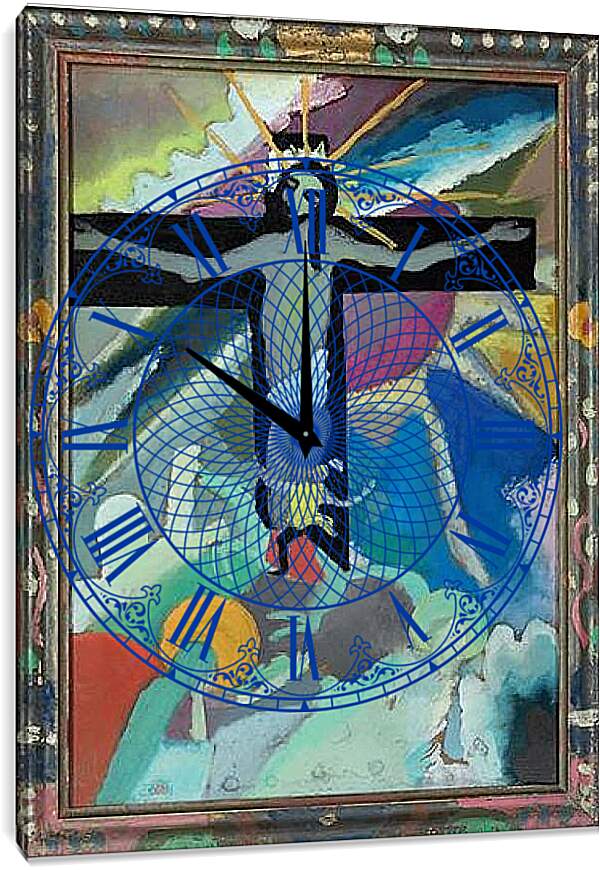 Часы картина - Gekreuzigter Christus. Кандинский Василий