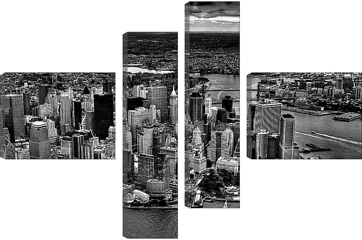 Модульная картина - Нью-Йорк. Черно-белое фото.