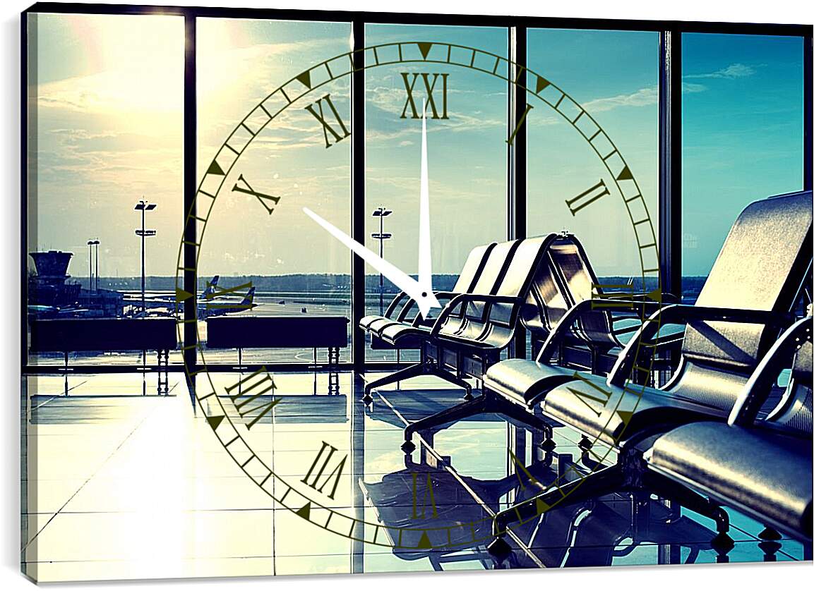 Часы картина - Аэропорт в г. Санкт-Петербург