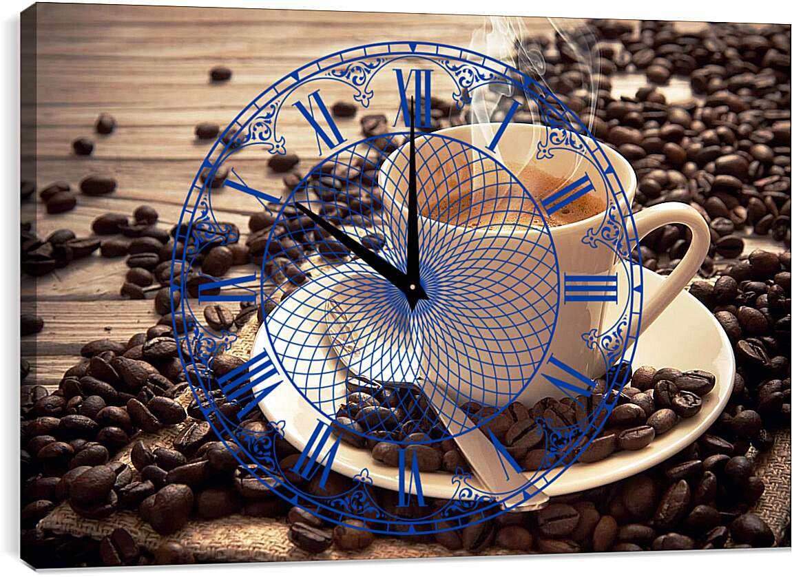 Часы картина - Ароматный кофе