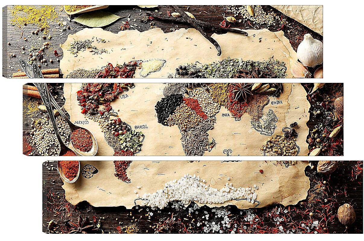 Модульная картина - Кулинарная карта мира