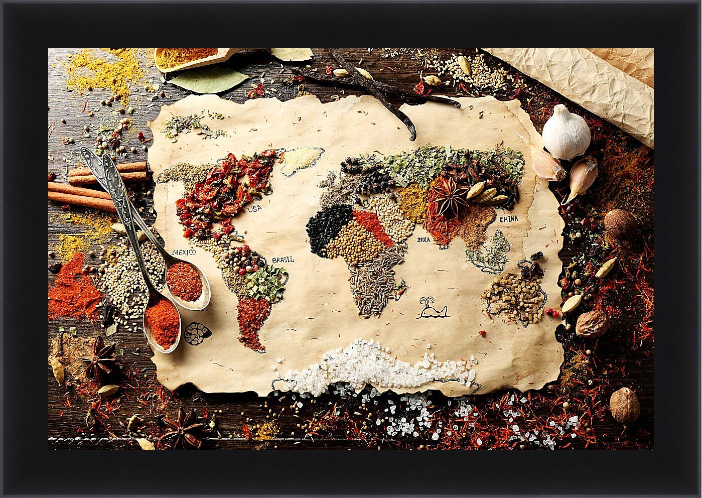 Картина в раме - Кулинарная карта мира