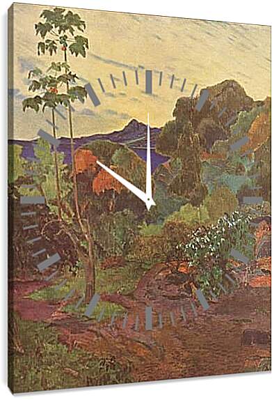 Часы картина - Vegetation tropicale, Martinique. Поль Гоген