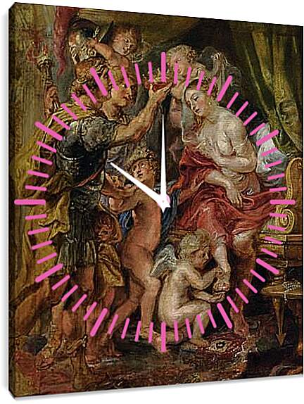 Часы картина - Alexander and Roxana. Питер Пауль Рубенс