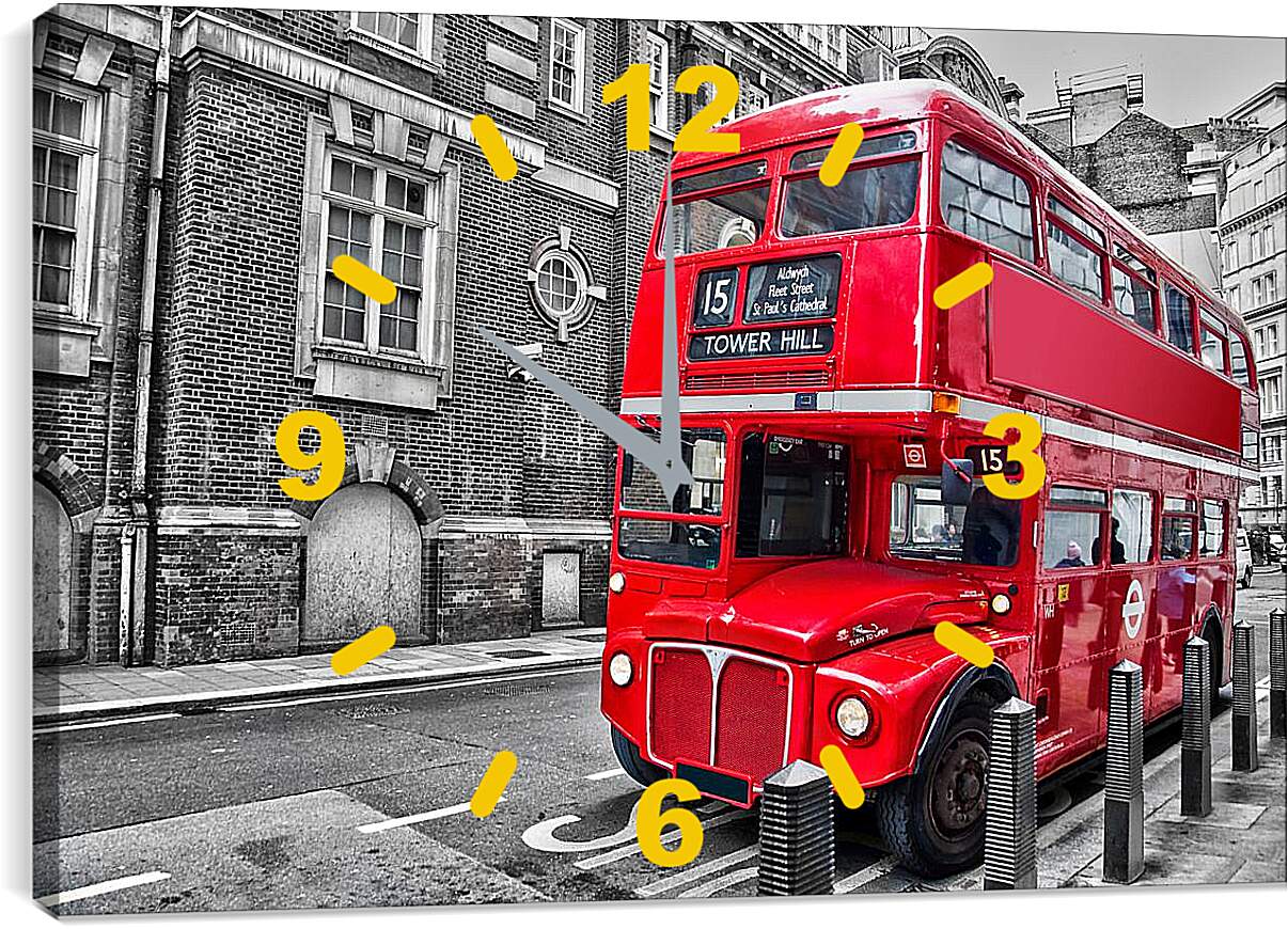Часы картина - Автобус Лондон