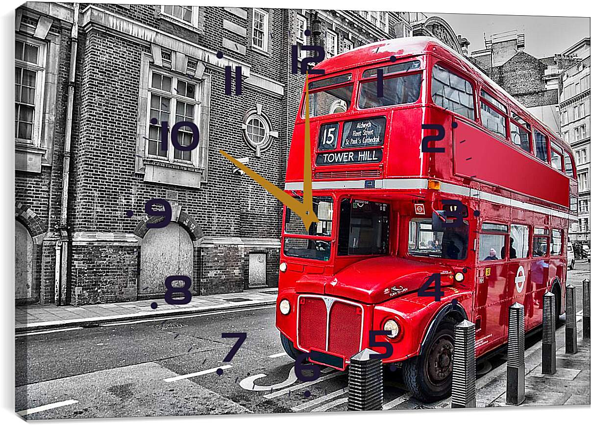 Часы картина - Автобус Лондон