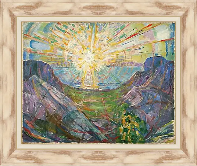 Картина в раме - the sun. Солнце. Эдвард Мунк