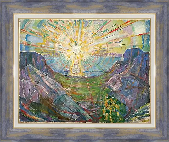 Картина в раме - the sun. Солнце. Эдвард Мунк