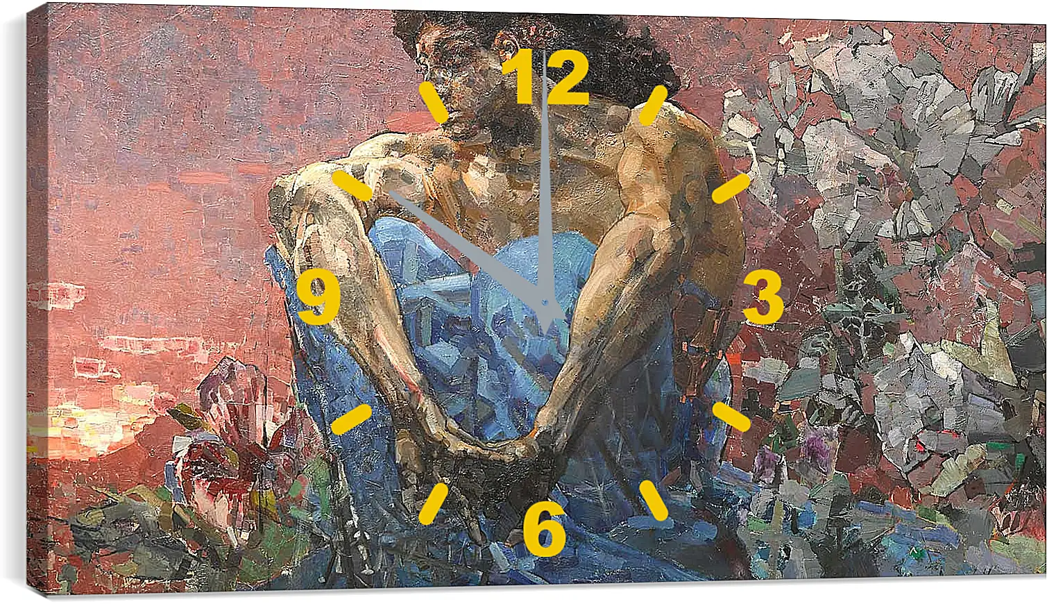 Часы картина - Демон сидящий. Врубель Михаил
