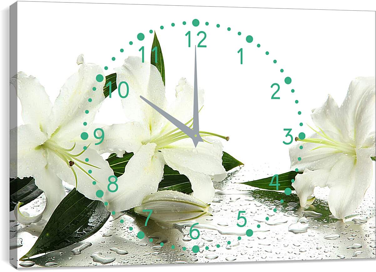 Часы картина - Белые лилии