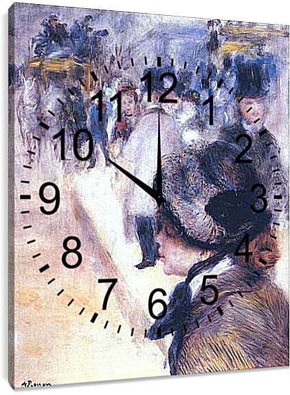Часы картина - Place Clichy. Пьер Огюст Ренуар