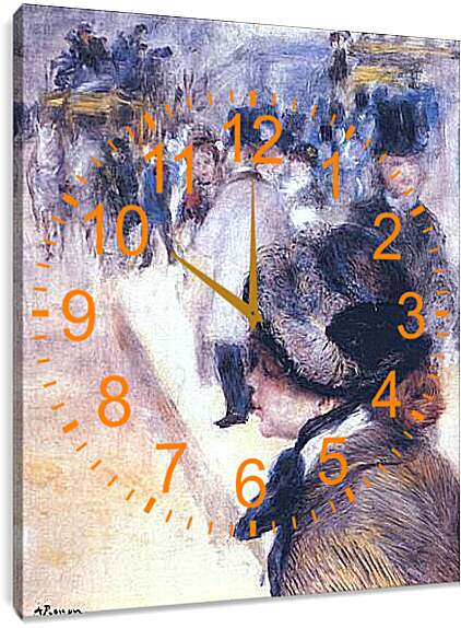 Часы картина - Place Clichy. Пьер Огюст Ренуар