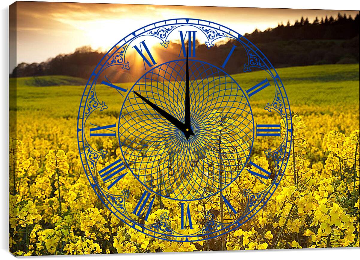Часы картина - Красивые желтые цветки