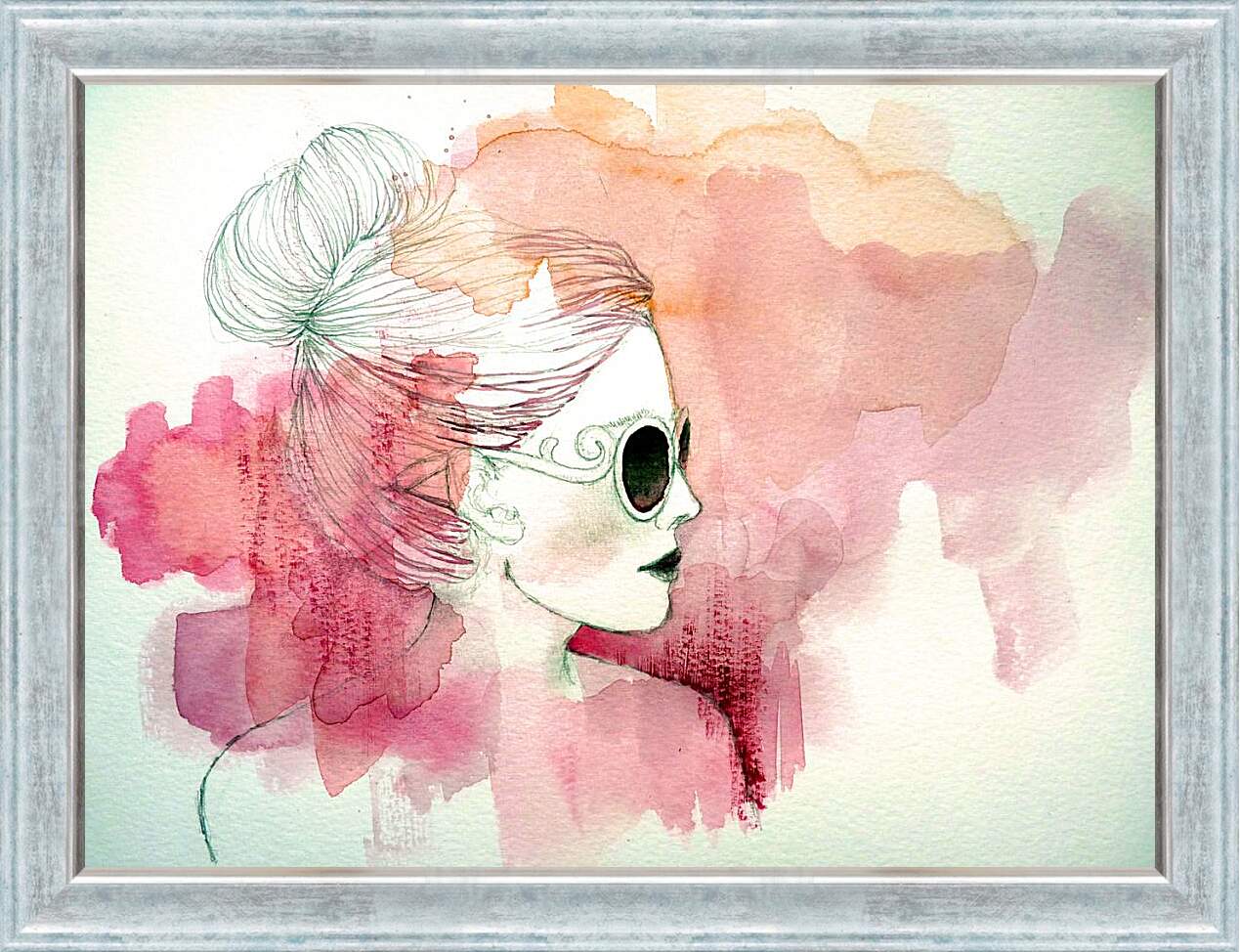 Картина в раме - В розовой дымке