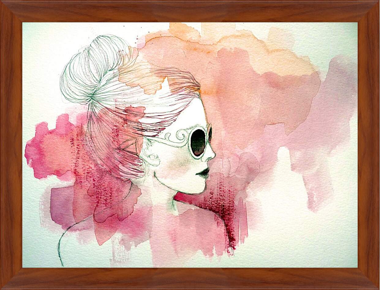 Картина в раме - В розовой дымке