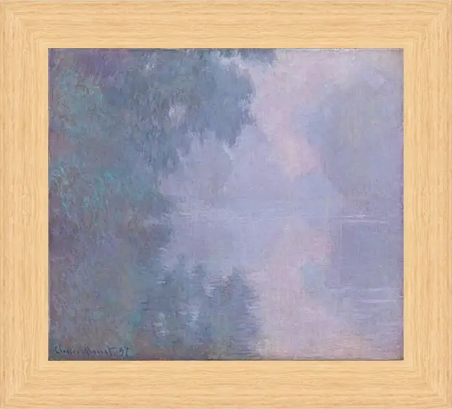 Картина в раме - Morning on the Seine. Клод Моне