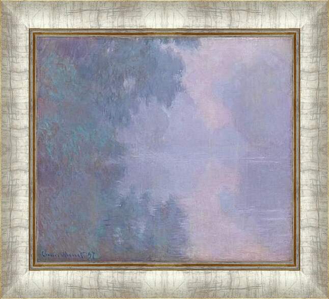 Картина в раме - Morning on the Seine. Клод Моне
