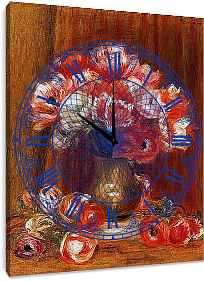 Часы картина - Anemones. Пьер Огюст Ренуар