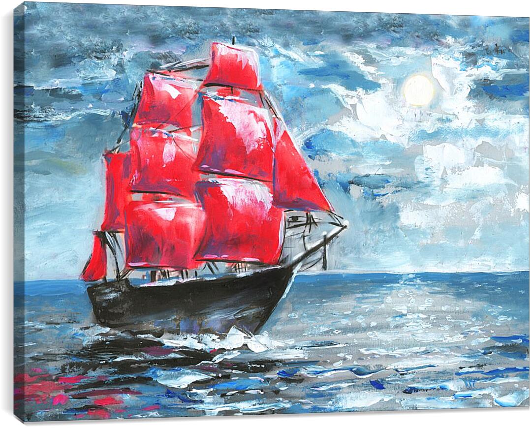 Постер и плакат - Парусный корабль в море