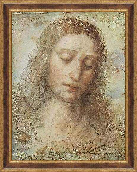 Картина в раме - Голова Христа. Леонардо да Винчи
