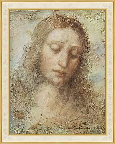 Картина в раме - Голова Христа. Леонардо да Винчи