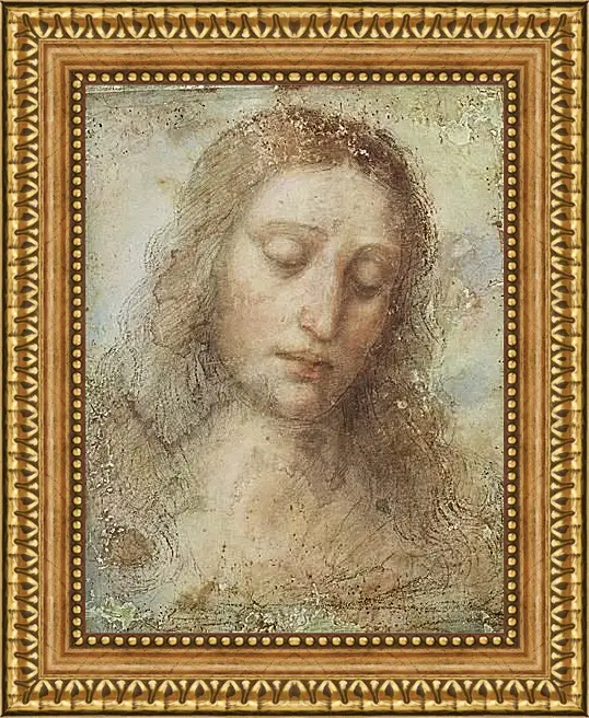 Картина в раме - Голова Христа. Леонардо да Винчи
