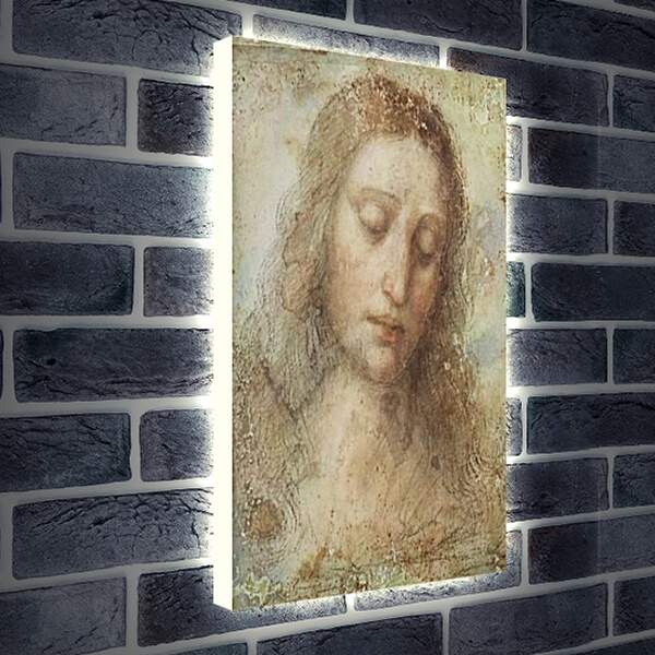 Лайтбокс световая панель - Голова Христа. Леонардо да Винчи