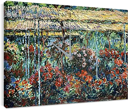 Часы картина - Пионы. Клод Моне