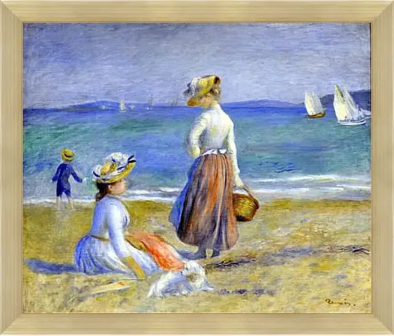 Картина в раме - Figures on the Beach. Пьер Огюст Ренуар