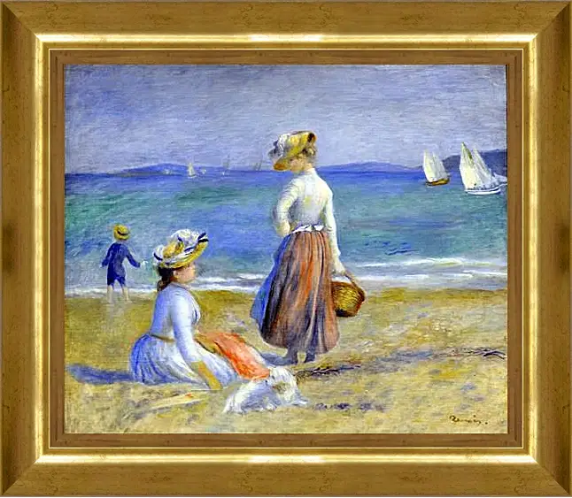 Картина в раме - Figures on the Beach. Пьер Огюст Ренуар