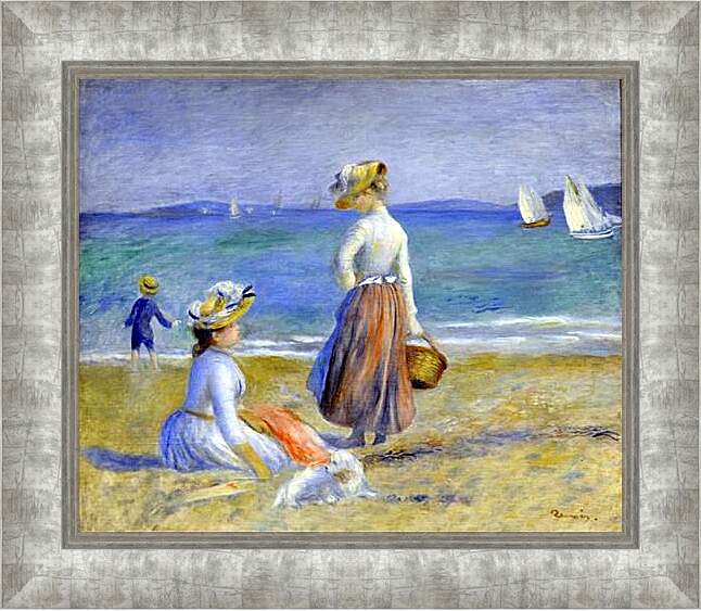 Картина в раме - Figures on the Beach. Пьер Огюст Ренуар