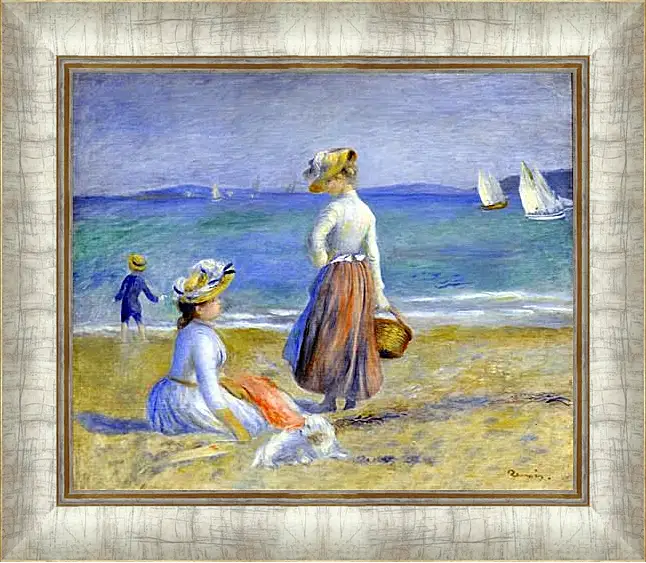 Картина в раме - Figures on the Beach. Пьер Огюст Ренуар