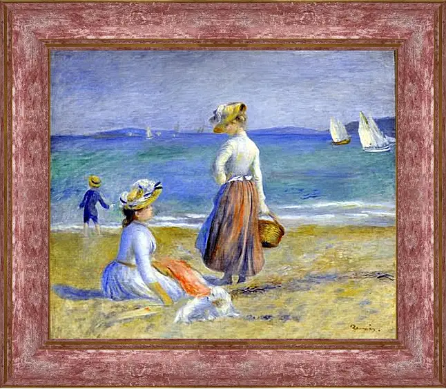 Картина в раме - Figures on the Beach. Пьер Огюст Ренуар