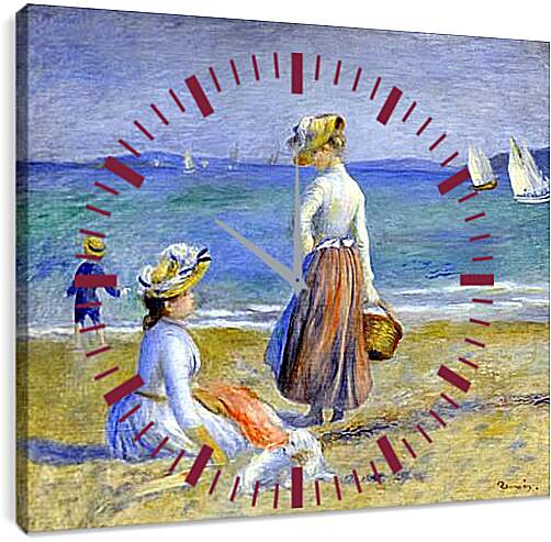 Часы картина - Figures on the Beach. Пьер Огюст Ренуар