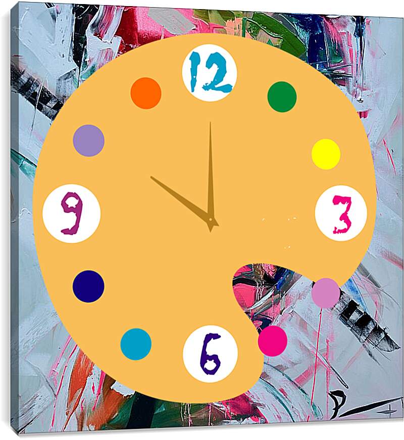 Часы картина - Девушка красками