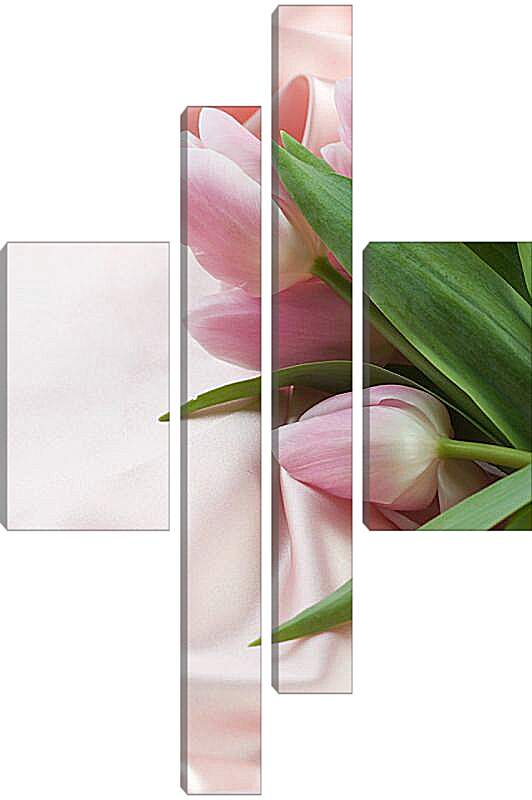 Модульная картина - Розовые тюльпаны