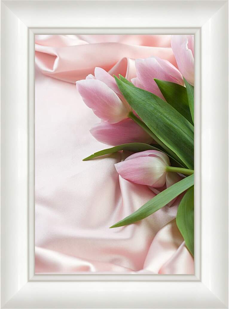Картина в раме - Розовые тюльпаны