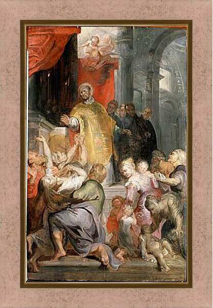 Картина в раме - The Miracles of Saint Ignatius of Loyola. Питер Пауль Рубенс