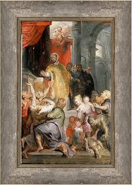 Картина в раме - The Miracles of Saint Ignatius of Loyola. Питер Пауль Рубенс