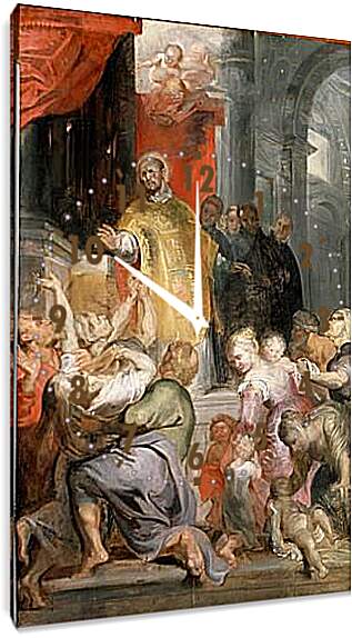 Часы картина - The Miracles of Saint Ignatius of Loyola. Питер Пауль Рубенс