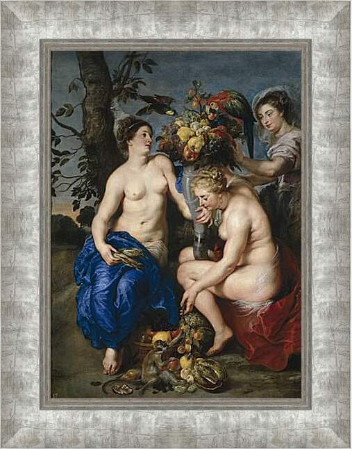 Картина в раме - Церера и две нимфы. Питер Пауль Рубенс