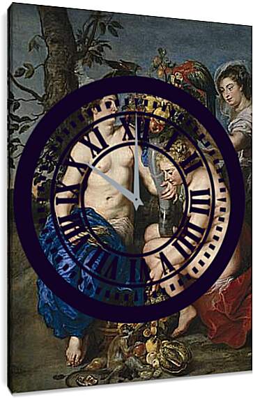 Часы картина - Церера и две нимфы. Питер Пауль Рубенс